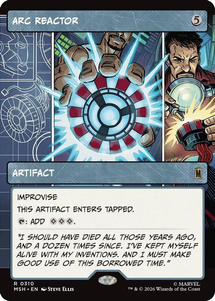 [FOIL] Arc Reactor (Borderless) #310 - RARE MSH -  Marvel Super Heroes