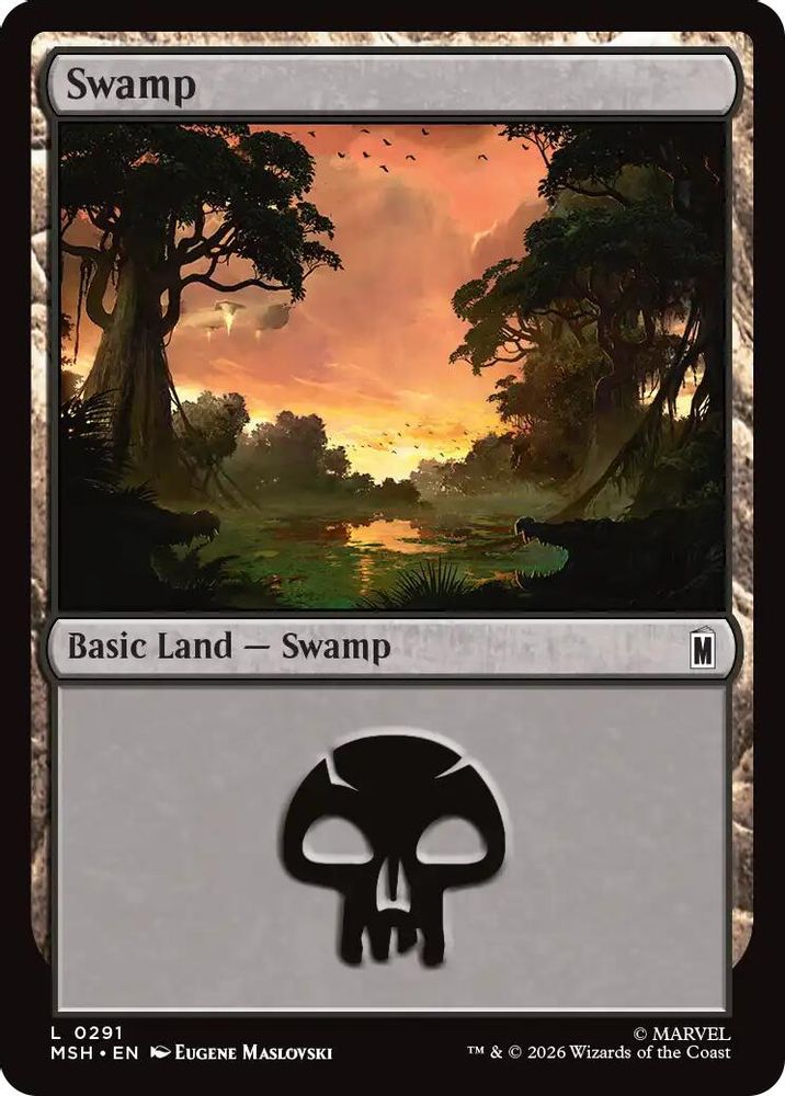[FOIL] Swamp (0291) #291 - LAND MSH -  Marvel Super Heroes