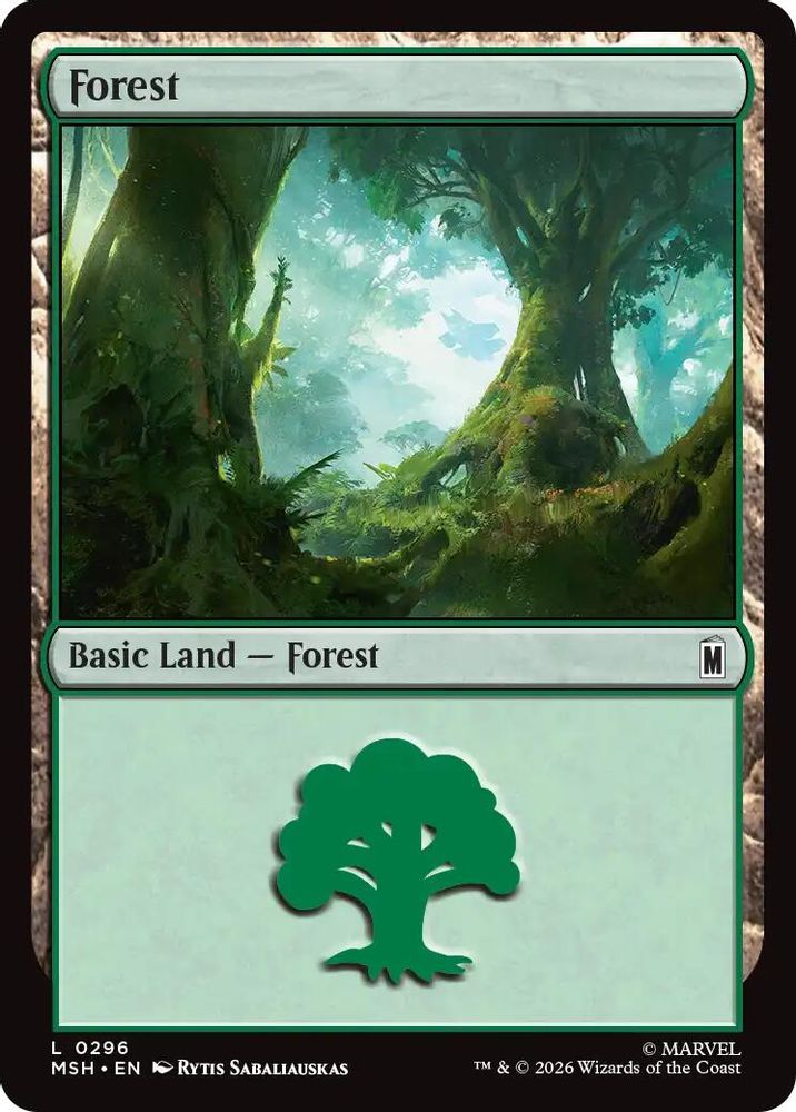 [FOIL] Forest (0296) #296 - LAND MSH -  Marvel Super Heroes