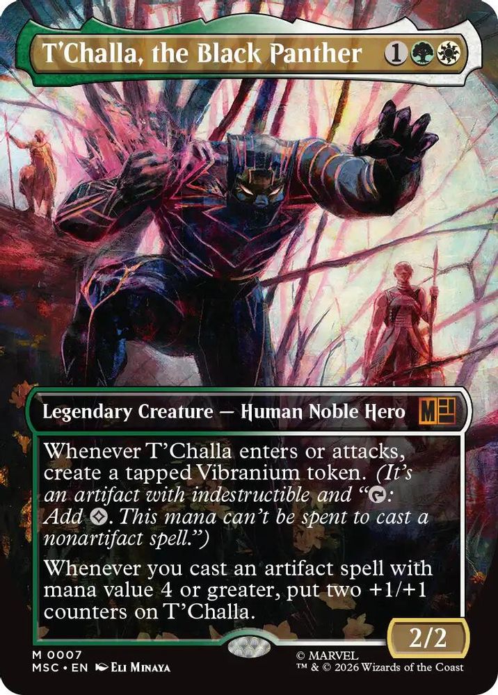 [FOIL] T'Challa, the Black Panther (Borderless) #007 - MYTHIC MSC -  Commander: Marvel Super Heroes