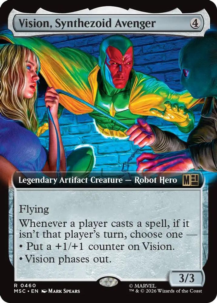 Vision, Synthezoid Avenger (Extended Art) #460 - RARE MSC -  Commander: Marvel Super Heroes