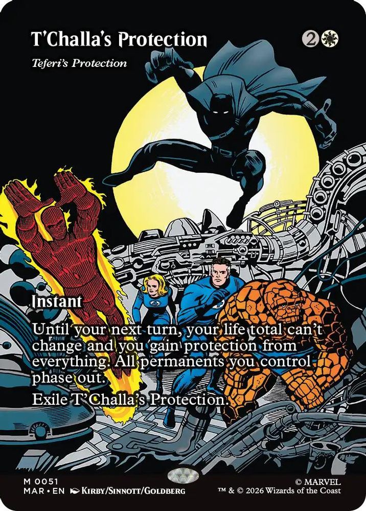 [FOIL] T'Challa's Protection - Teferi's Protection (Borderless) #051 - MYTHIC MAR -  Marvel Universe Eternal-Legal
