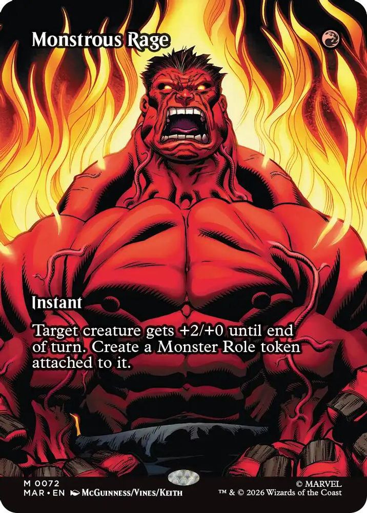 Monstrous Rage (Borderless) #072 - MYTHIC MAR -  Marvel Universe Eternal-Legal
