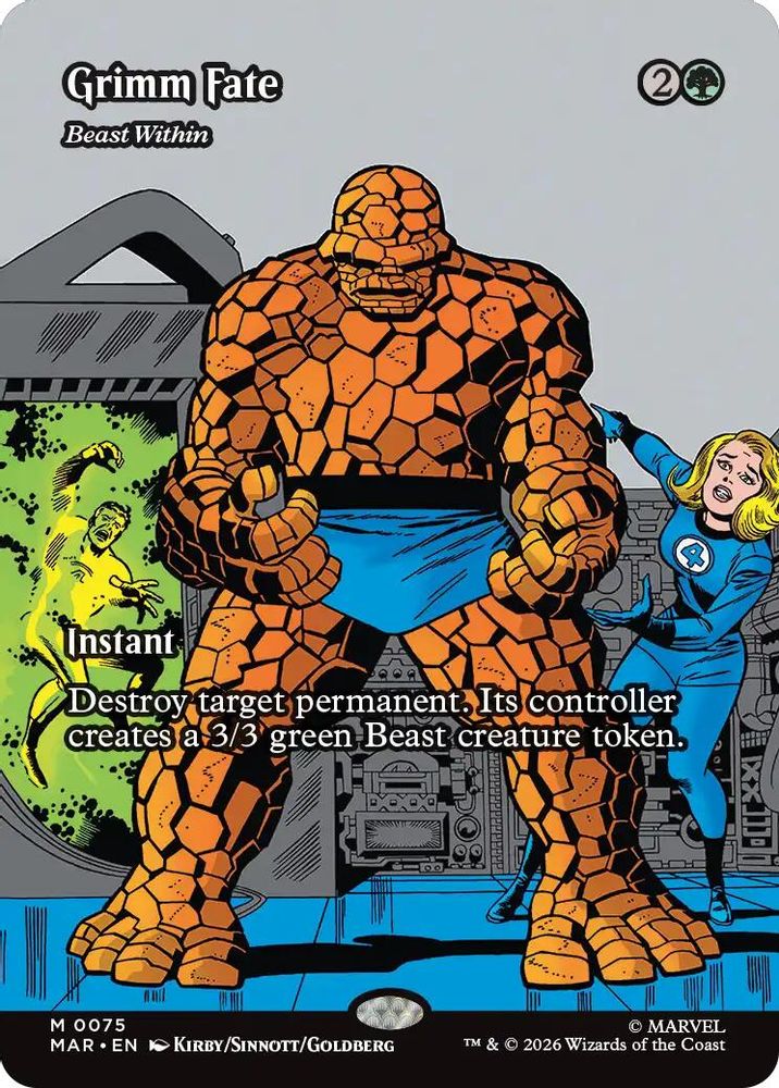 [FOIL] Grimm Fate - Beast Within (Borderless) #075 - MYTHIC MAR -  Marvel Universe Eternal-Legal