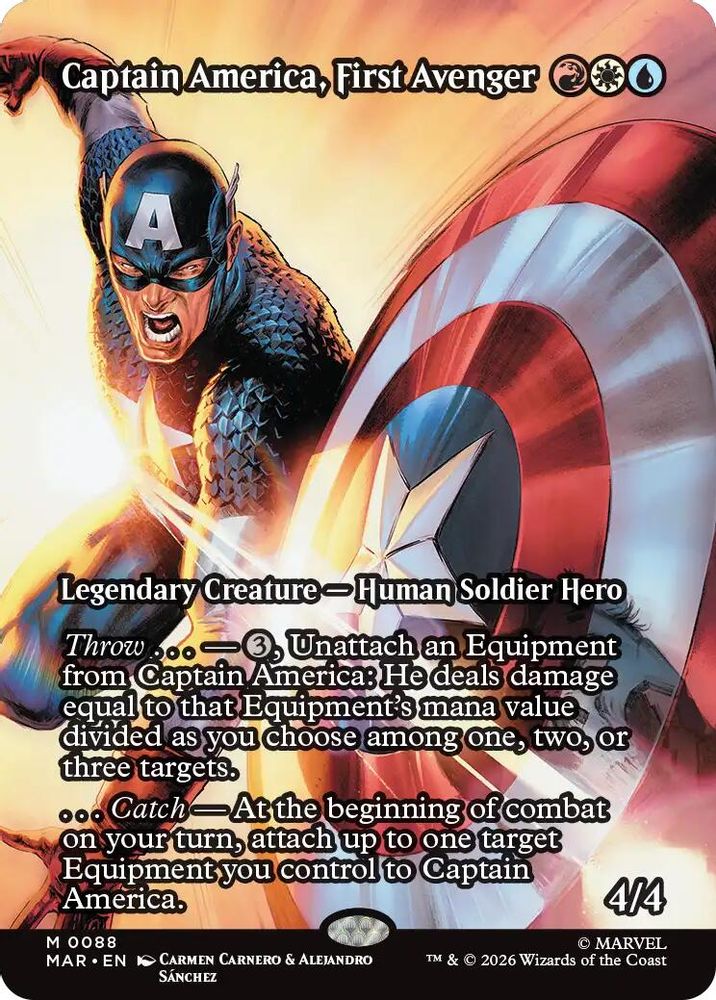 [FOIL] Captain America, First Avenger (Borderless) #088 - MYTHIC MAR -  Marvel Universe Eternal-Legal