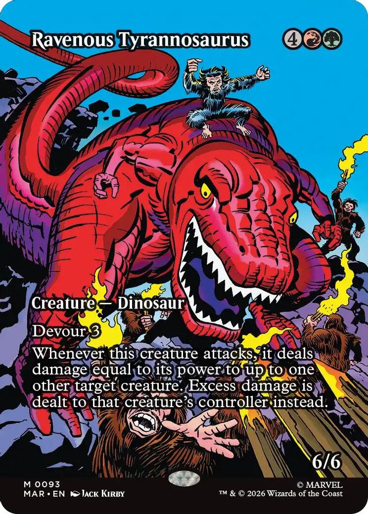 [FOIL] Ravenous Tyrannosaurus (Borderless) #093 - MYTHIC MAR -  Marvel Universe Eternal-Legal