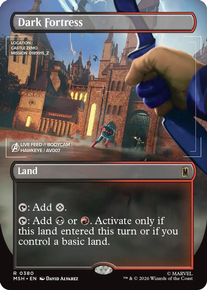 [FOIL] Dark Fortress (Borderless) #380 - RARE MSH -  Marvel Super Heroes