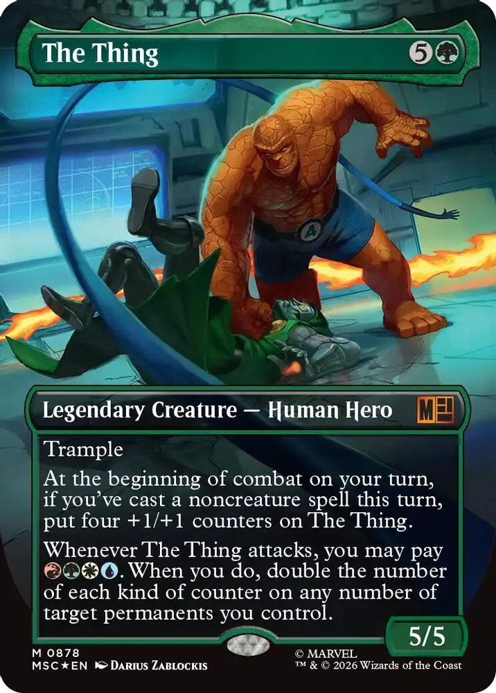 [FOIL] The Thing (Borderless) (Surge Foil) #878 - MYTHIC MSC -  Commander: Marvel Super Heroes