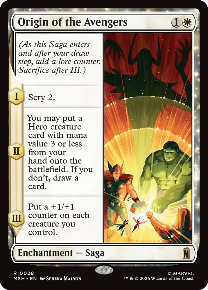[FOIL] Origin of the Avengers #028 - RARE MSH -  Marvel Super Heroes