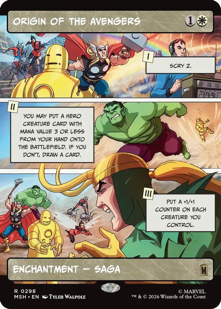 Origin of the Avengers (Borderless) #298 - RARE MSH -  Marvel Super Heroes