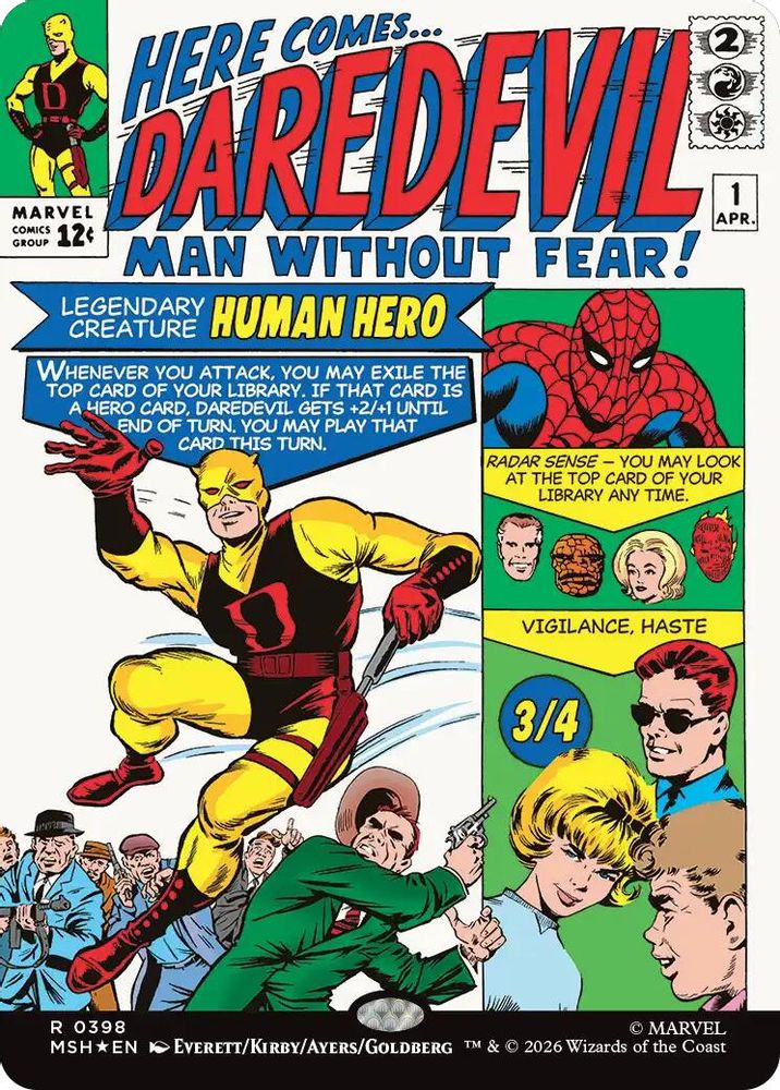 [FOIL] Daredevil, Man Without Fear (Borderless) (0398) #398 - RARE MSH -  Marvel Super Heroes