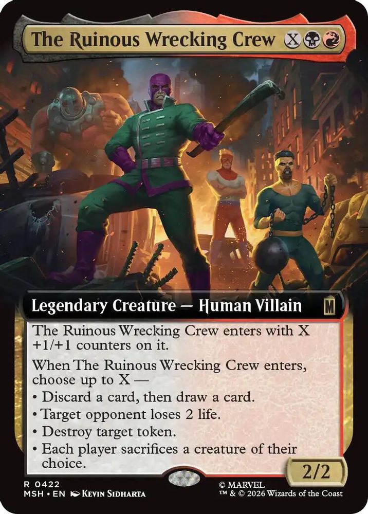 [FOIL] The Ruinous Wrecking Crew (Extended Art) #422 - RARE MSH -  Marvel Super Heroes