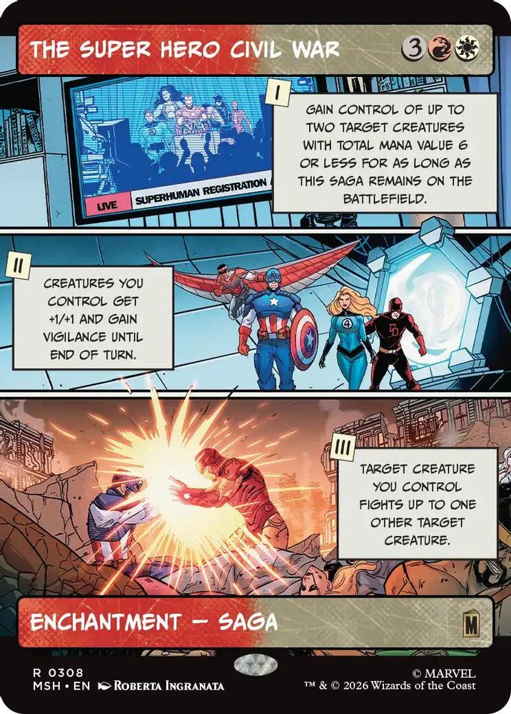 The Super Hero Civil War (Borderless) #308 - RARE MSH -  Marvel Super Heroes