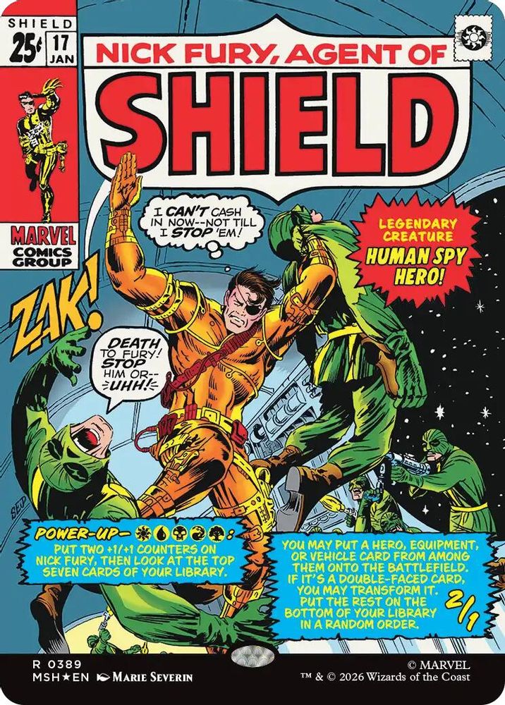 [FOIL] Nick Fury, Agent of S.H.I.E.L.D. (Borderless) (0389) #389 - RARE MSH -  Marvel Super Heroes