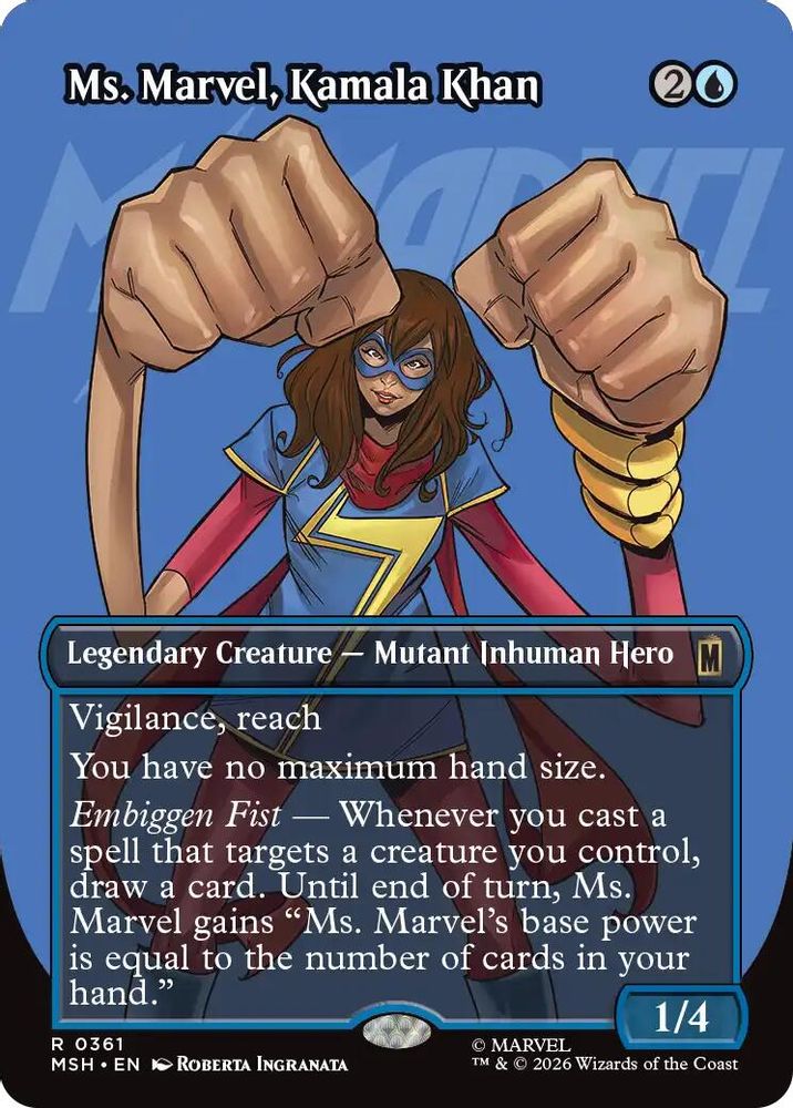 [FOIL] Ms. Marvel, Kamala Khan (Borderless) #361 - RARE MSH -  Marvel Super Heroes