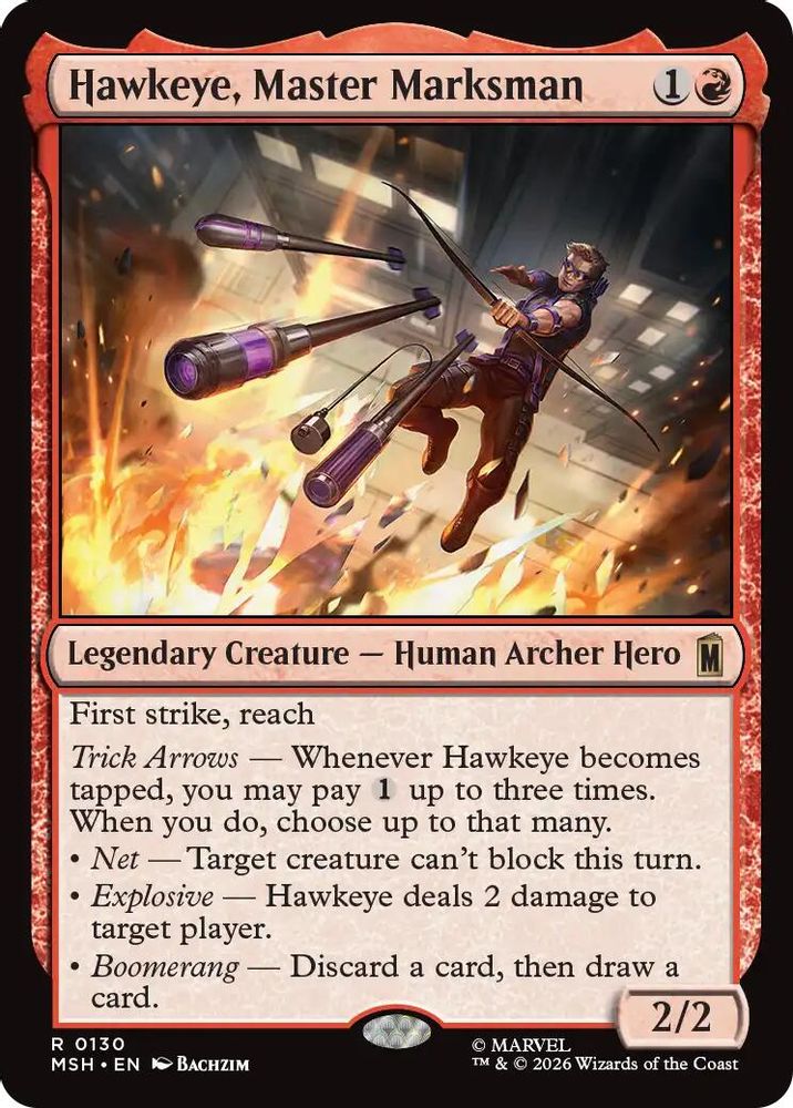 [FOIL] Hawkeye, Master Marksman #130 - RARE MSH -  Marvel Super Heroes