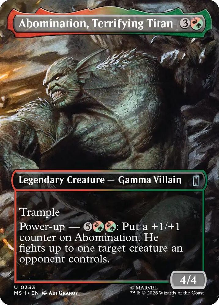 Abomination, Terrifying Titan (Borderless) #333 - UNCOMMON MSH -  Marvel Super Heroes