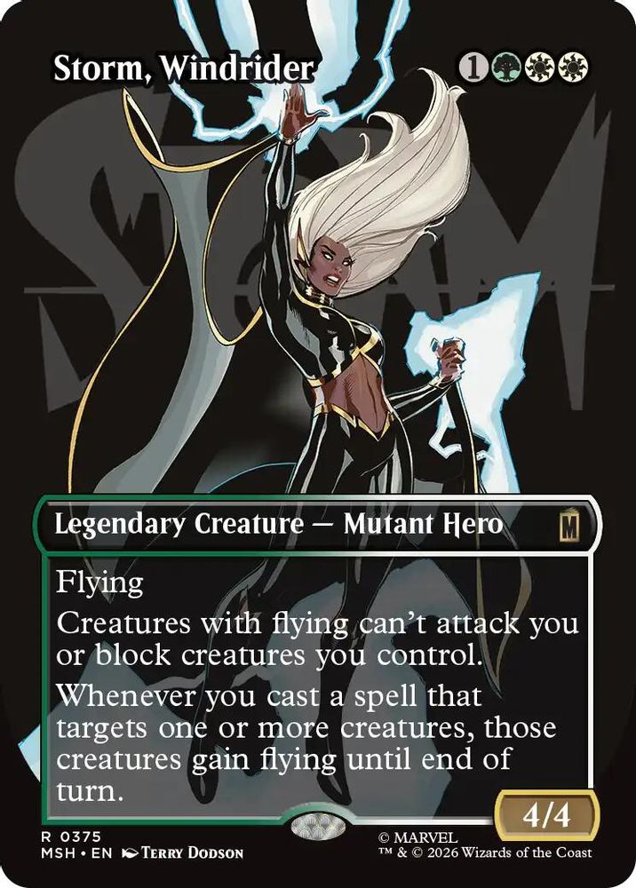 Storm, Windrider (Borderless) #375 - RARE MSH -  Marvel Super Heroes