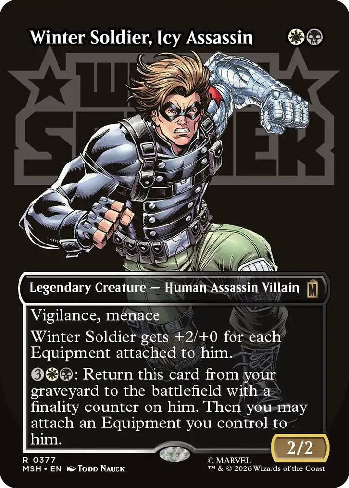 Winter Soldier, Icy Assassin (Borderless) #377 - RARE MSH -  Marvel Super Heroes