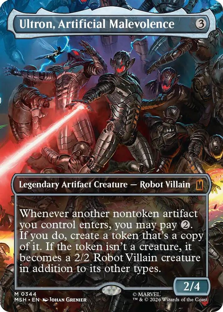 [FOIL] Ultron, Artificial Malevolence (Borderless) (0344) #344 - MYTHIC MSH -  Marvel Super Heroes