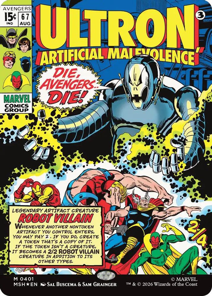 Ultron, Artificial Malevolence (Borderless) (0401) #401 - MYTHIC MSH -  Marvel Super Heroes