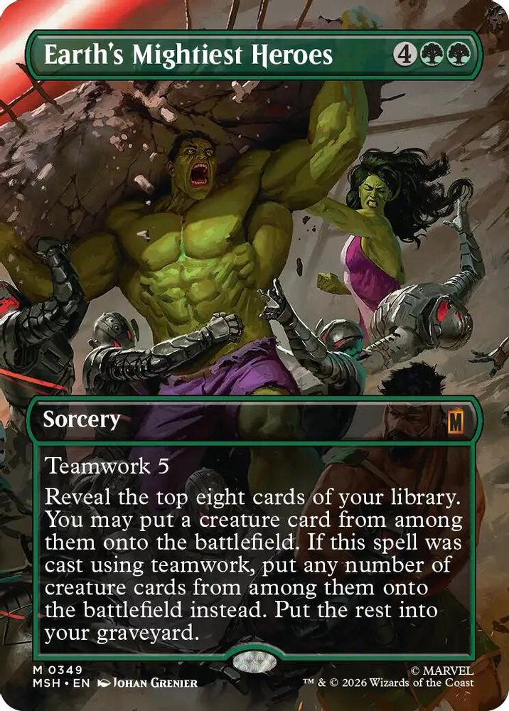[FOIL] Earth's Mightiest Heroes (Borderless) #349 - MYTHIC MSH -  Marvel Super Heroes