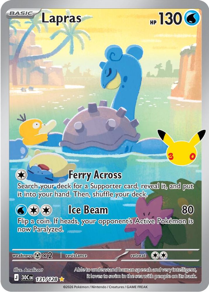 Lapras - [  131/128 ] -  Illustration Rare - Pokemon ME 30th Celebration
