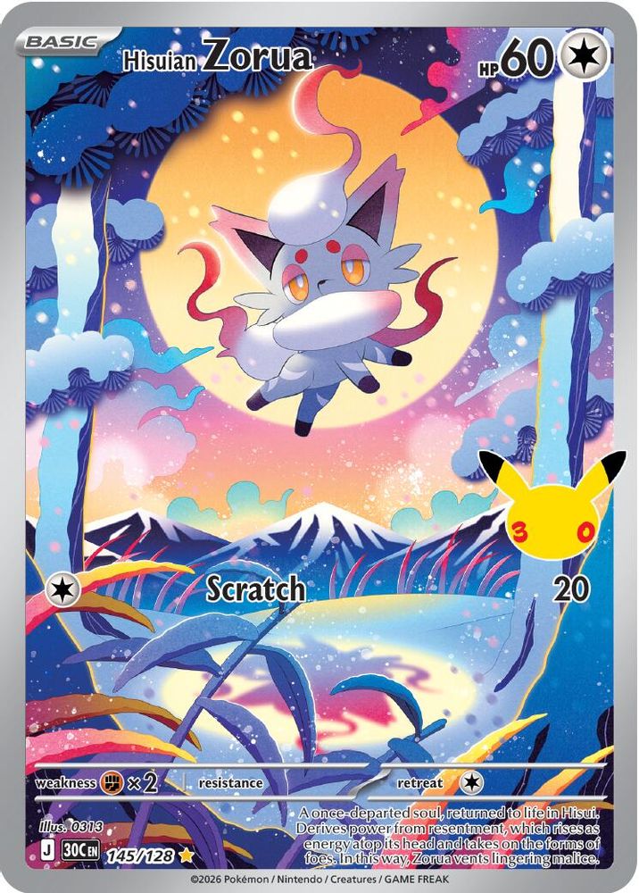 Hisuian Zorua - [  145/128 ] -  Illustration Rare - Pokemon ME 30th Celebration