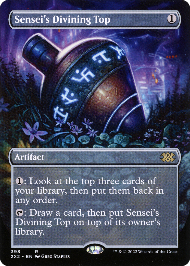 [ BL ] [FOIL] Sensei's Divining Top (Borderless) #398 - RARE 2X2 - Double Masters 2022