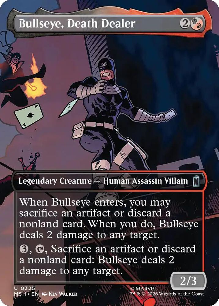 [FOIL] Bullseye, Death Dealer (Borderless) #325 - UNCOMMON MSH -  Marvel Super Heroes