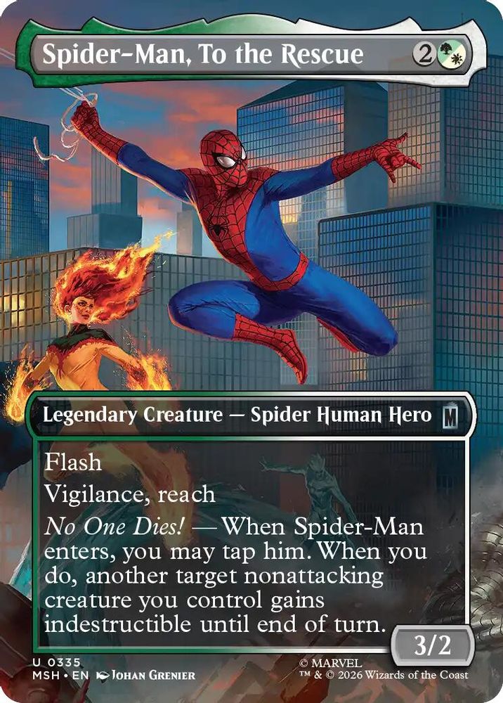 Spider-Man, To the Rescue (Borderless) #335 - UNCOMMON MSH -  Marvel Super Heroes