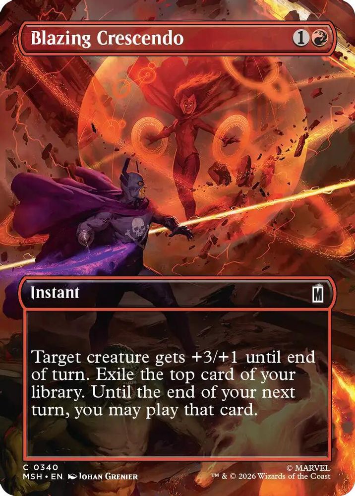 [FOIL] Blazing Crescendo (Borderless) #340 - COMMON MSH -  Marvel Super Heroes
