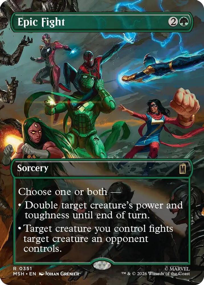 Epic Fight (Borderless) #351 - RARE MSH -  Marvel Super Heroes