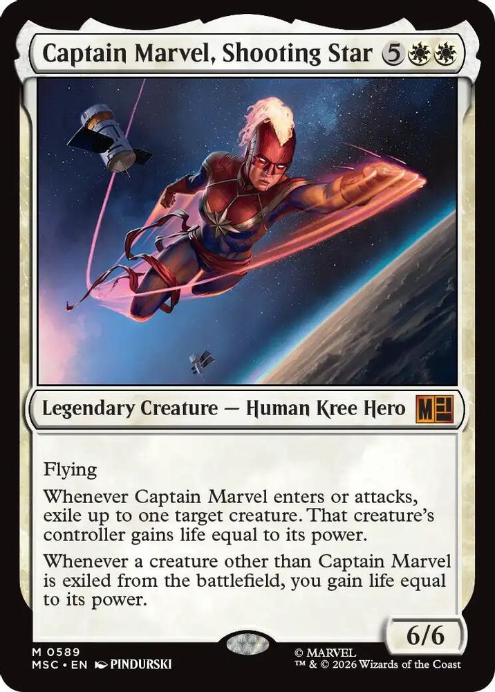 [FOIL] Captain Marvel, Shooting Star #589 - MYTHIC MSC -  Commander: Marvel Super Heroes