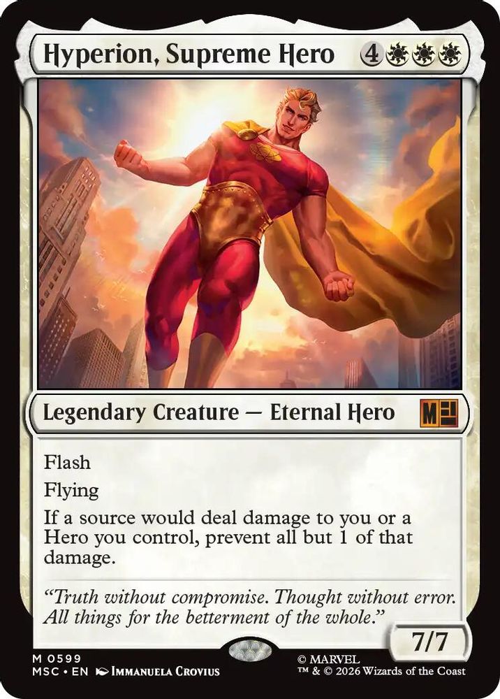 [FOIL] Hyperion, Supreme Hero #599 - MYTHIC MSC -  Commander: Marvel Super Heroes