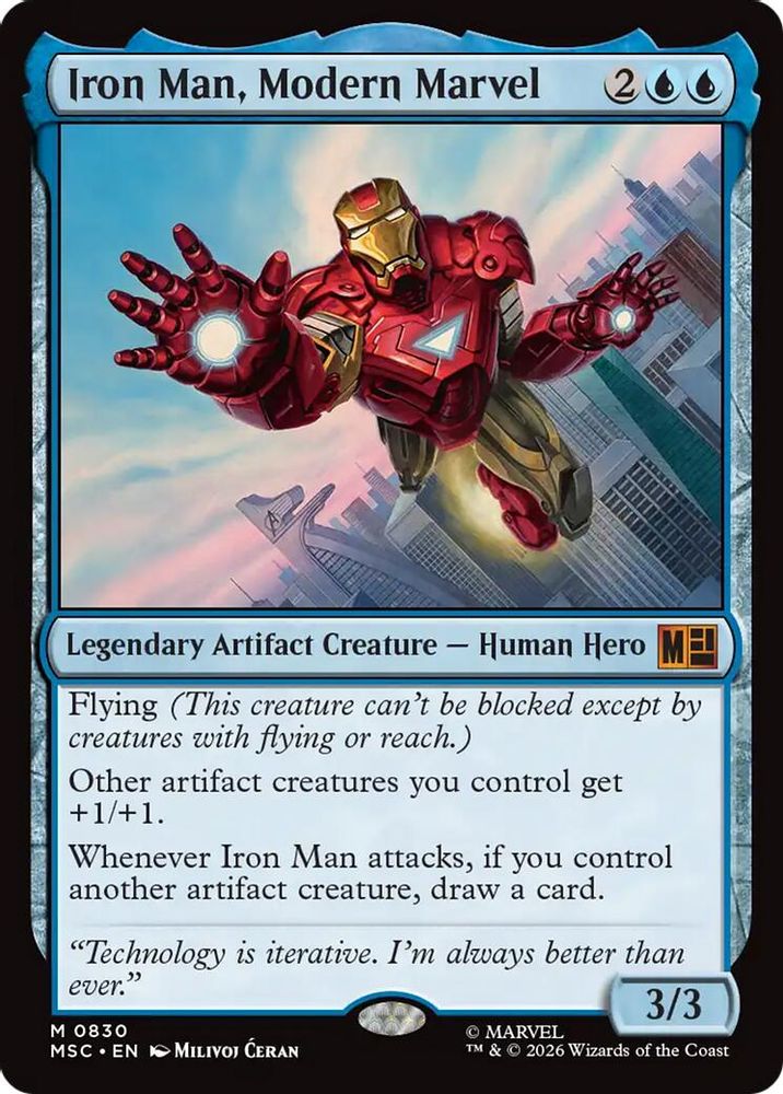 [FOIL] Iron Man, Modern Marvel #830 - MYTHIC MSC -  Commander: Marvel Super Heroes