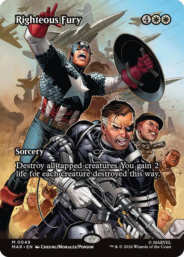Righteous Fury (Borderless) #049 - MYTHIC MAR -  Marvel Universe Eternal-Legal