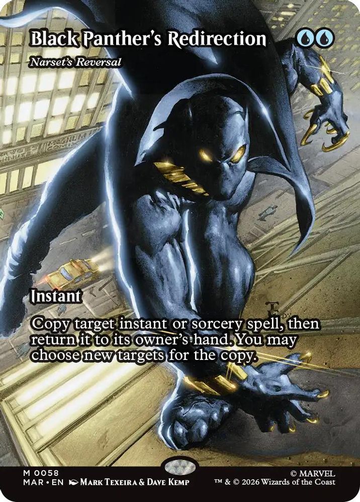 [FOIL] Black Panther's Redirection - Narset's Reversal (Borderless) #058 - MYTHIC MAR -  Marvel Universe Eternal-Legal