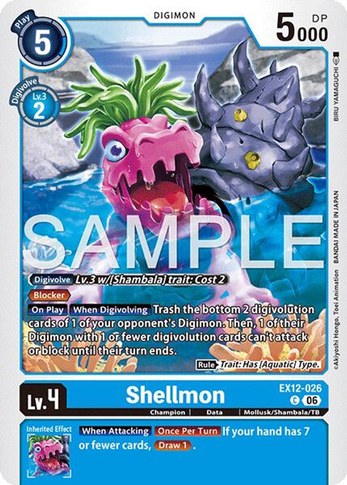 PLAYSET (4) 4x Shellmon (EX12-026) Common - Digimon Digital World Shambala