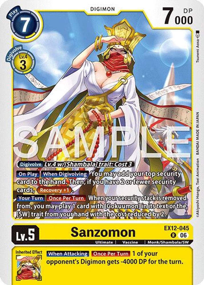 Sanzomon (EX12-045) Rare - Digimon Digital World Shambala
