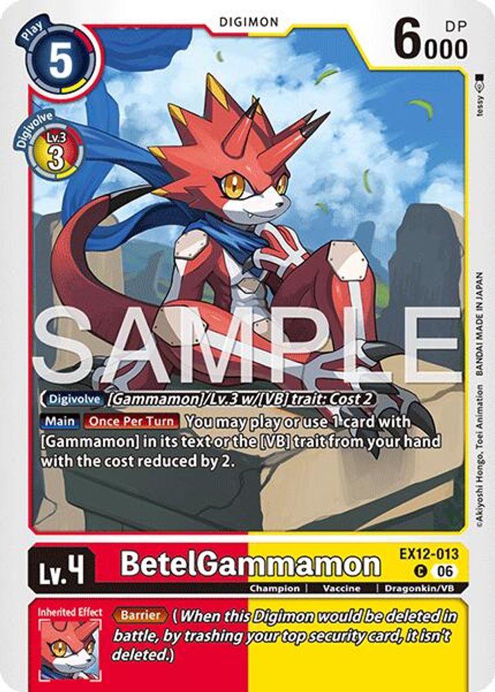 PLAYSET (4) 4x BetelGammamon (EX12-013) Common - Digimon Digital World Shambala