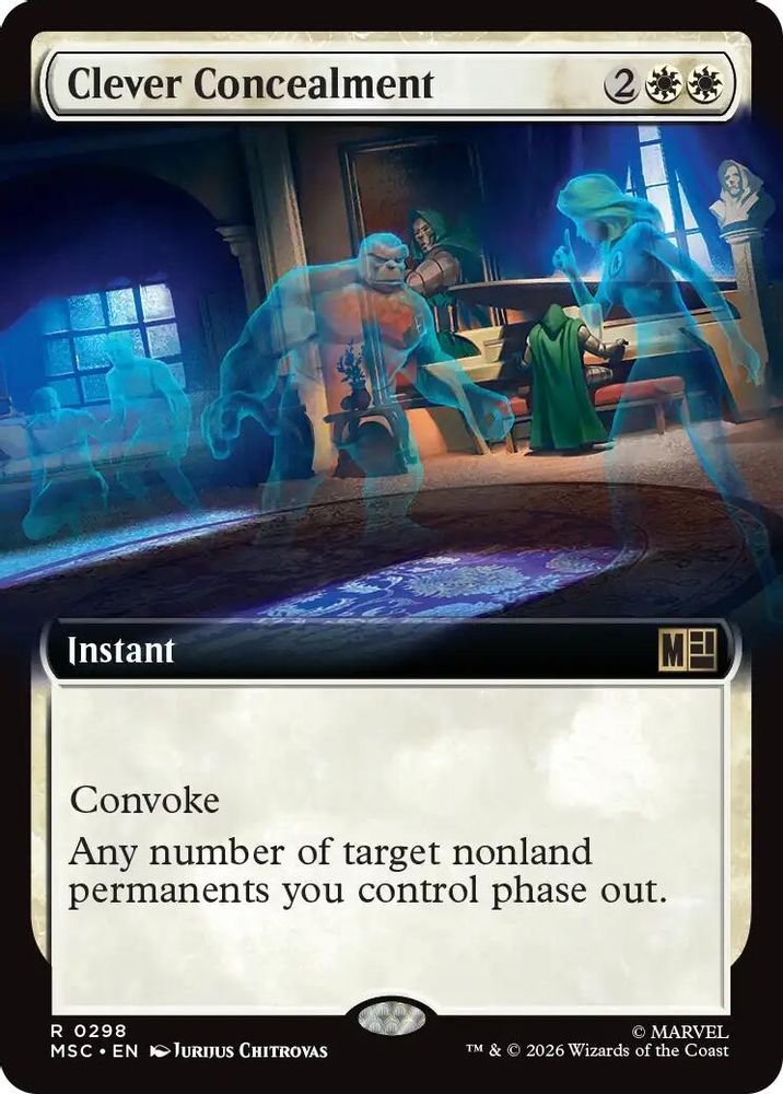 [FOIL] Clever Concealment (Extended Art) #298 - RARE MSC -  Commander: Marvel Super Heroes
