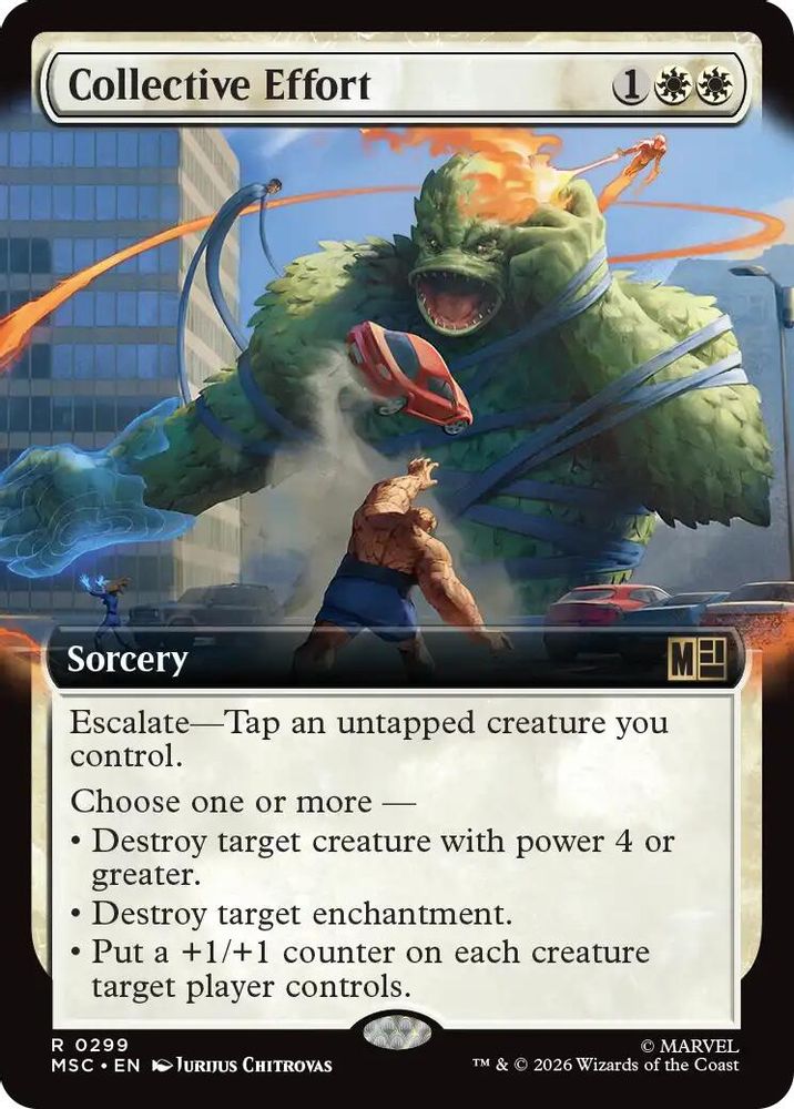 [FOIL] Collective Effort (Extended Art) #299 - RARE MSC -  Commander: Marvel Super Heroes