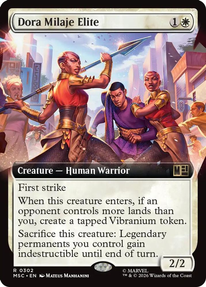 Dora Milaje Elite (Extended Art) #302 - RARE MSC -  Commander: Marvel Super Heroes