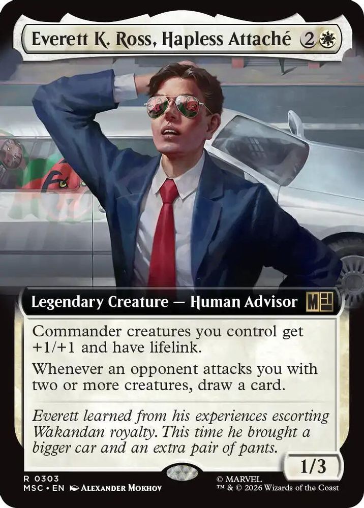 [FOIL] Everett K. Ross, Hapless Attache (Extended Art) #303 - RARE MSC -  Commander: Marvel Super Heroes
