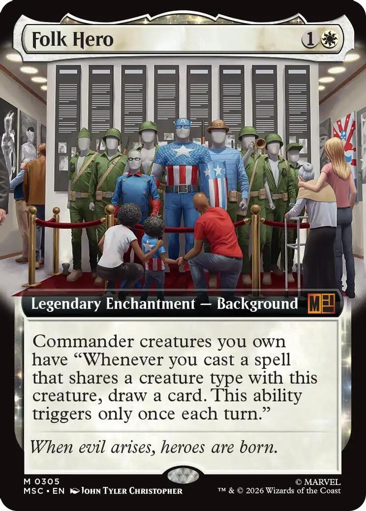 [FOIL] Folk Hero (Extended Art) #305 - MYTHIC MSC -  Commander: Marvel Super Heroes