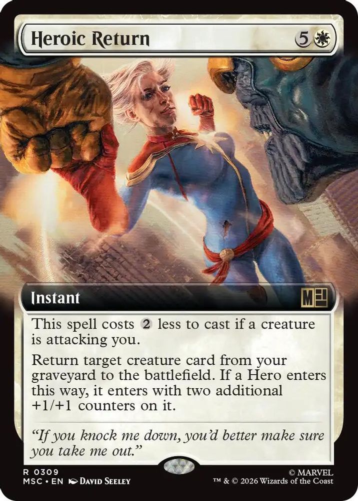 [FOIL] Heroic Return (Extended Art) #309 - RARE MSC -  Commander: Marvel Super Heroes