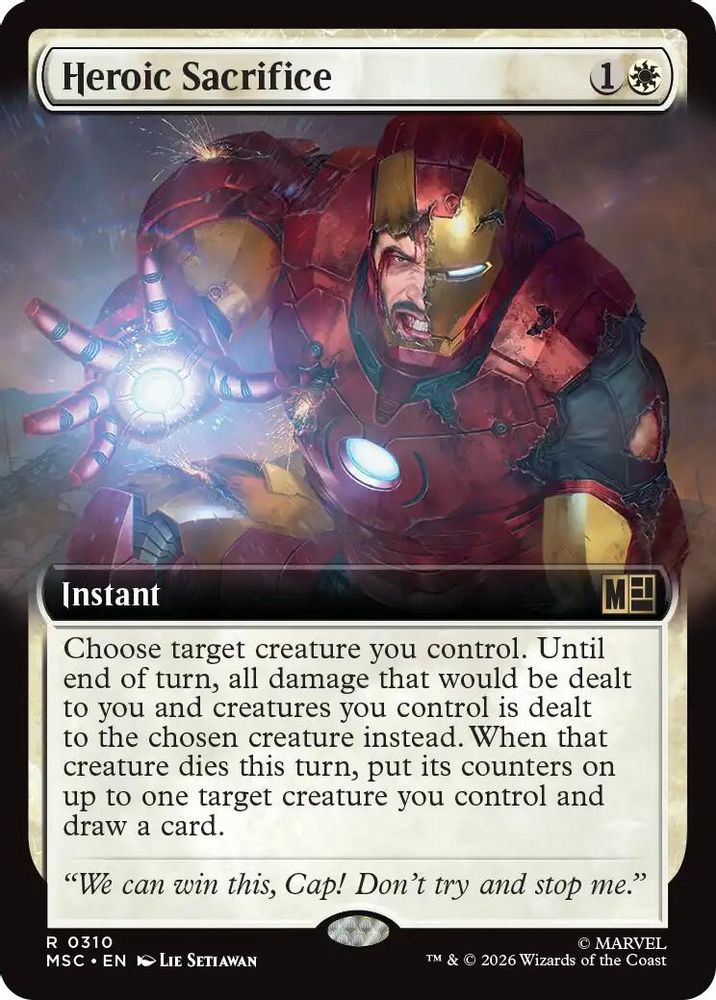 Heroic Sacrifice (Extended Art) #310 - RARE MSC -  Commander: Marvel Super Heroes
