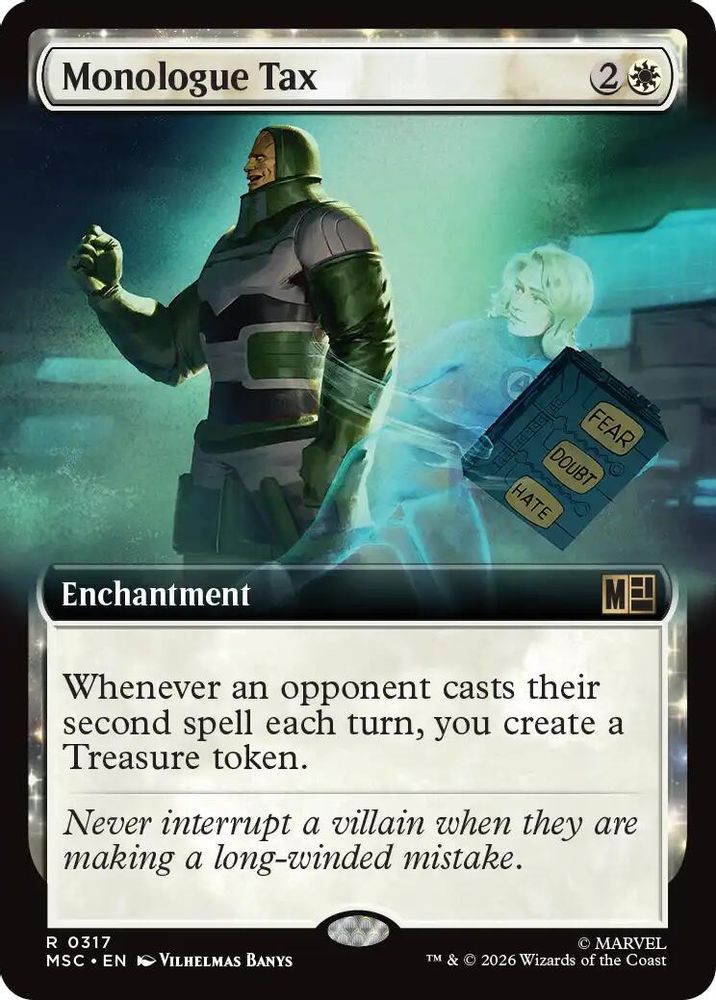 Monologue Tax (Extended Art) #317 - RARE MSC -  Commander: Marvel Super Heroes