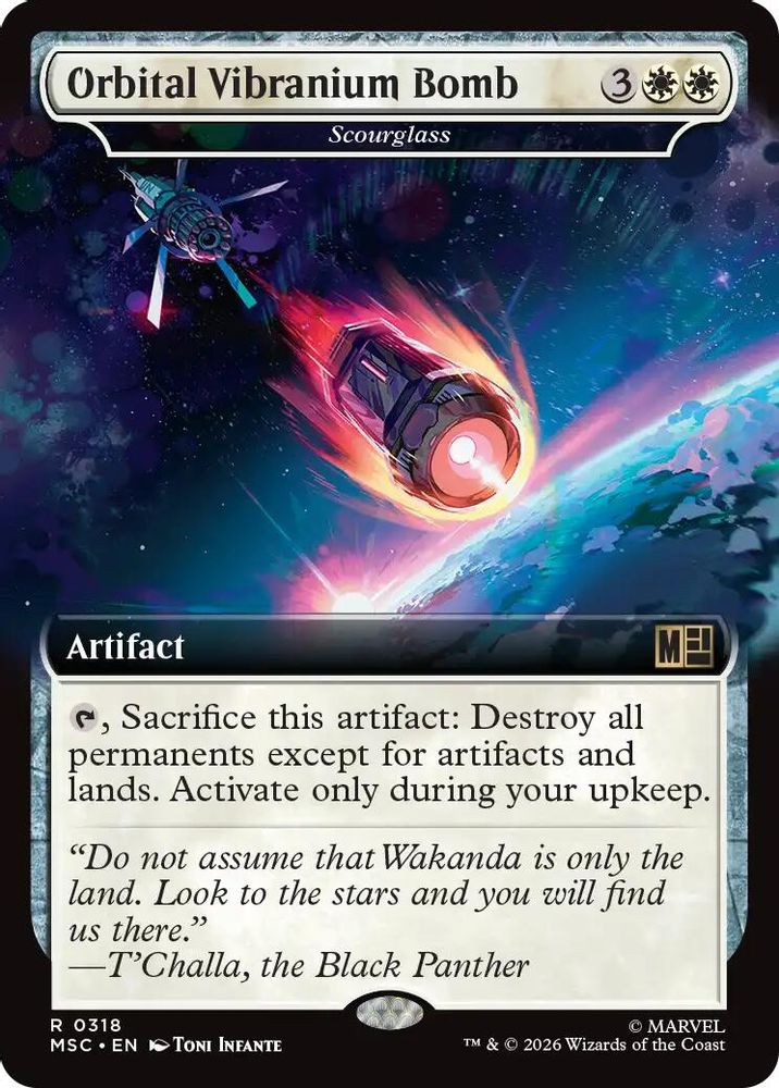 [FOIL] Orbital Vibranium Bomb - Scourglass (Extended Art) #318 - RARE MSC -  Commander: Marvel Super Heroes